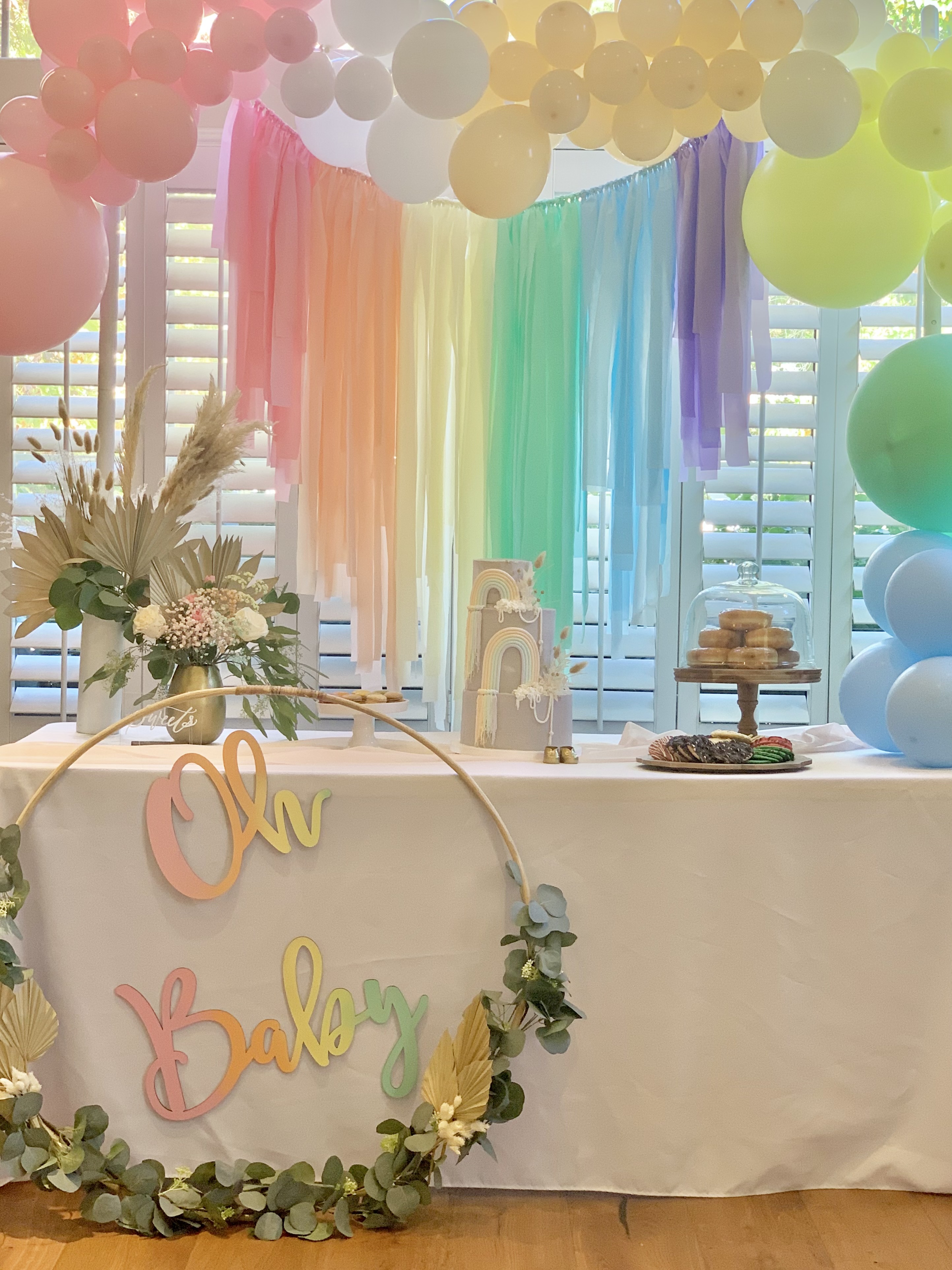 Boho Rainbow Baby Shower Pop Of Gold